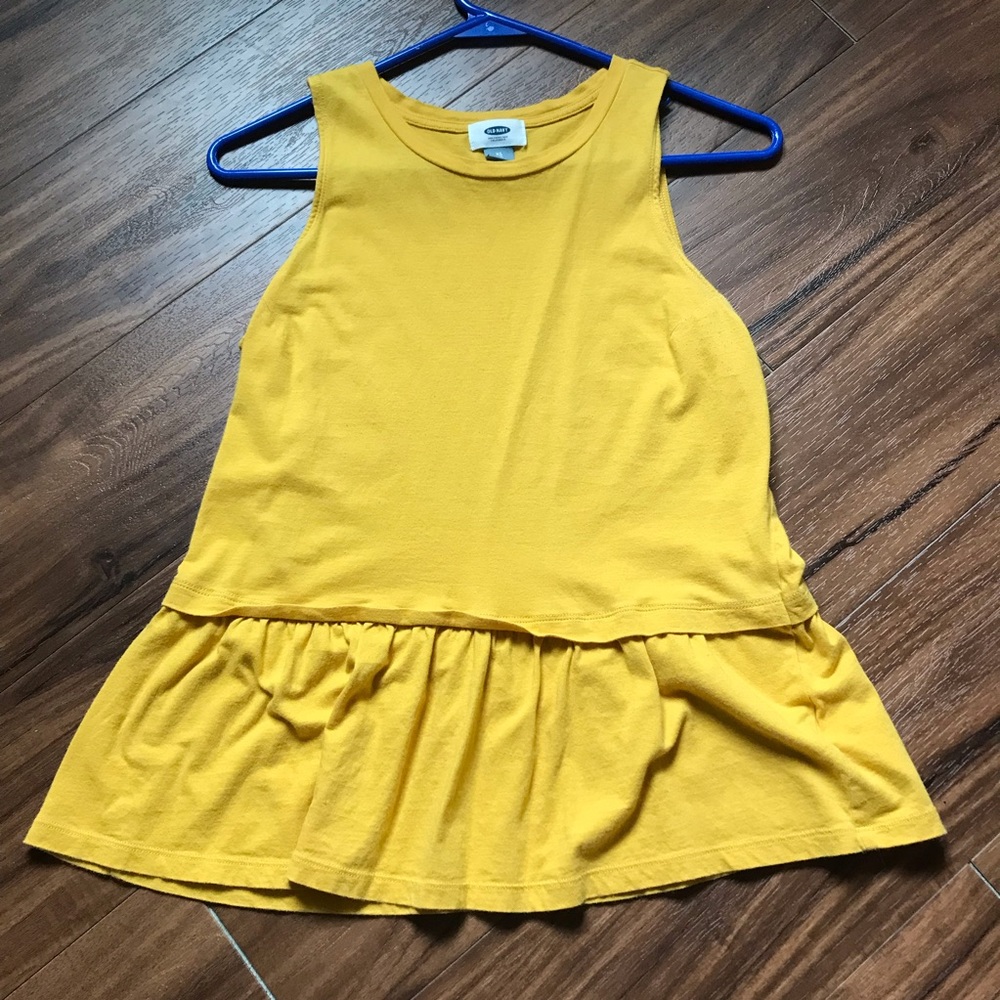 Mustard Yellow Old Navy Peplum Tank Top